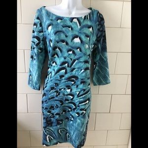 2/$20 Jessica Simpson Peacock Feather Print Dress 12